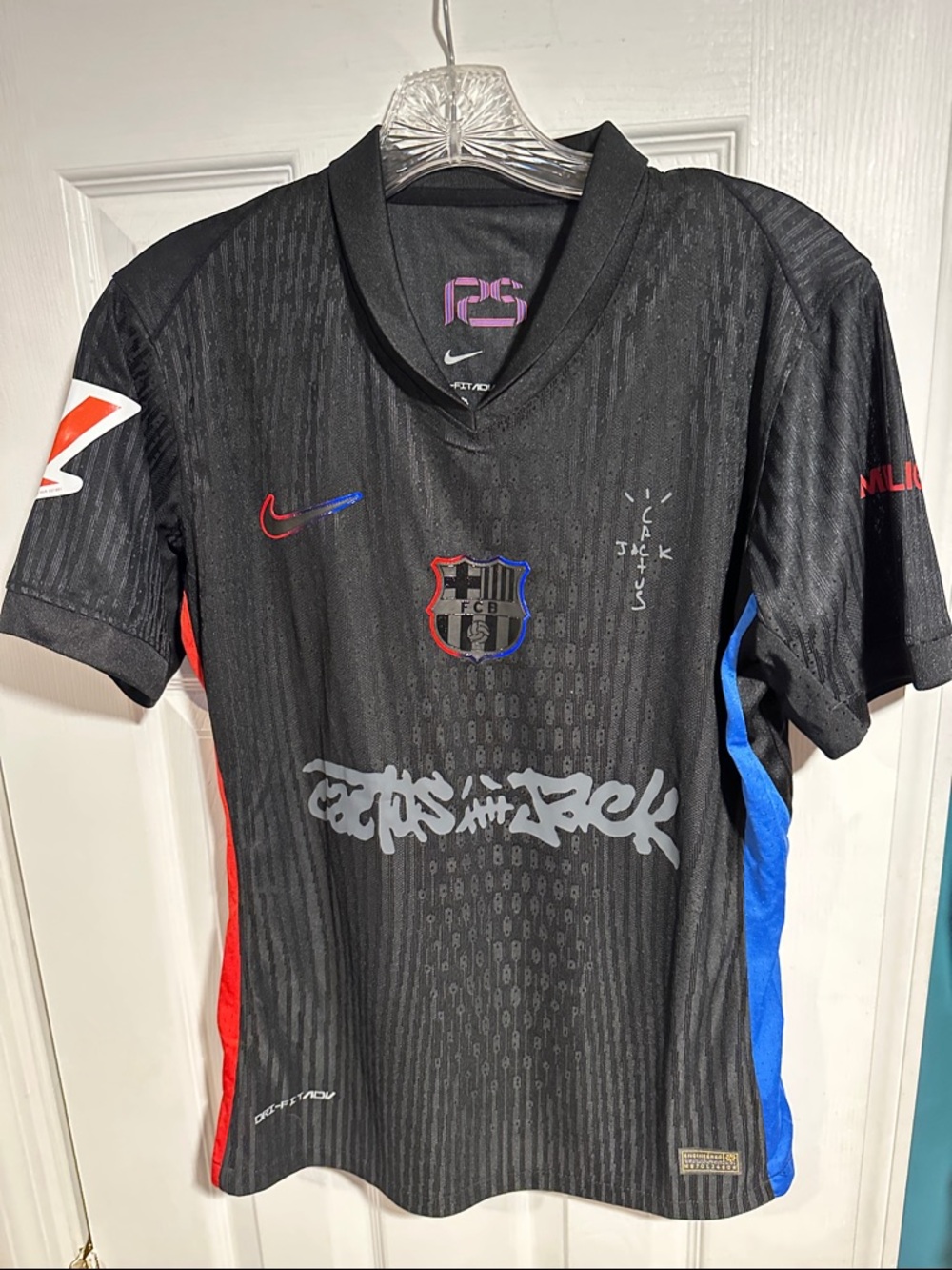 Nike Black FC Barcelona Third Jersey with Red & Blue Accents